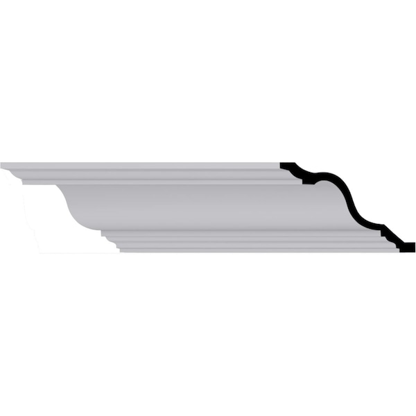 Ekena Millwork 5"H x 7 1/2"P x 9 3/8"F x 94 1/2"L Niobe Smooth Crown Moulding MLD05X07X09NI - main